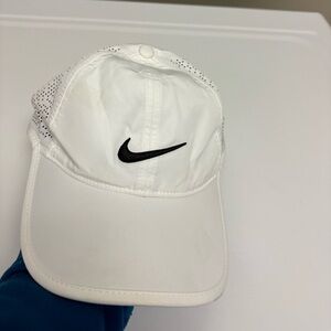 Nike Golf White Hat with Black Swoosh